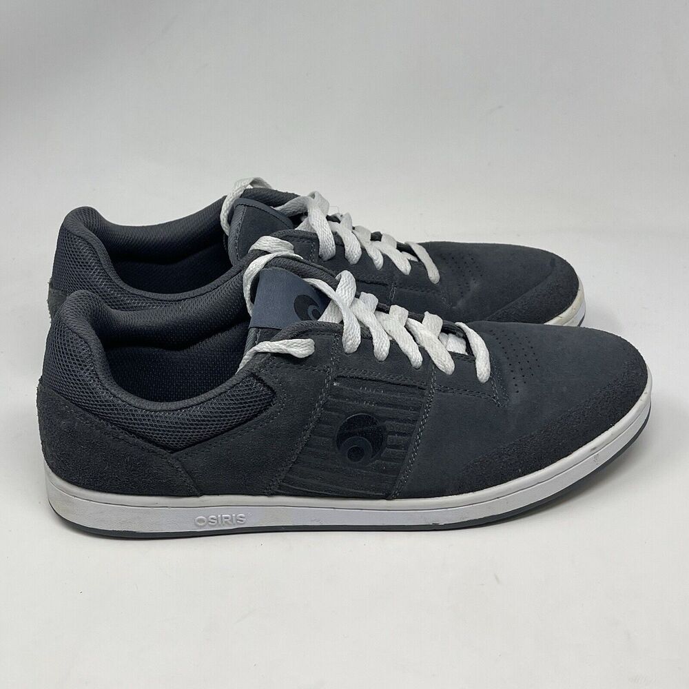 Osiris Sleak Sneakers Mens 12 Gray Suede Mesh Skateboarding Skate Grunge Shoes